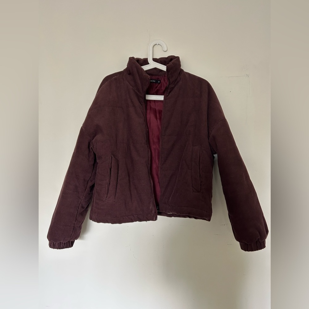 Purple Corduroy Bomber Jacket